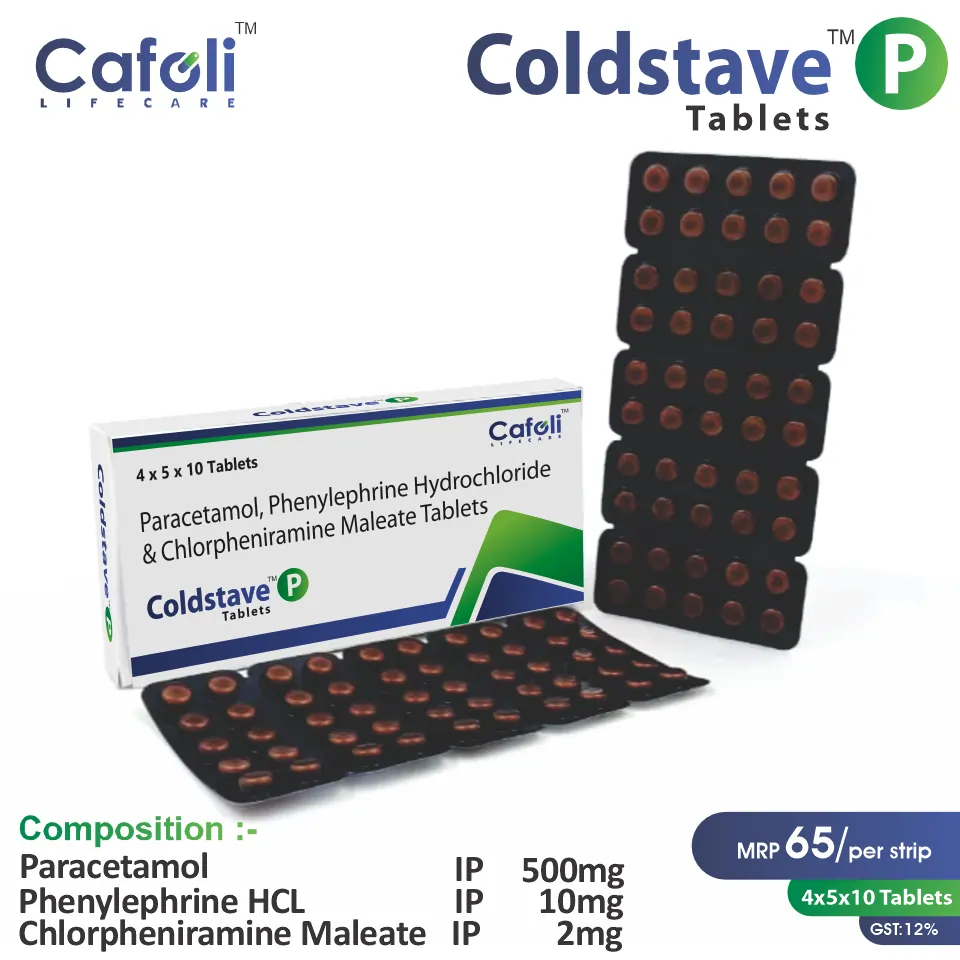 Chlorpheniramine Maleate  + Paracetamol  + Phenylephrine  Tablet at Best Price in PCD Pharma Franchise for Antihistamine and Allergies, Cold and Flu Relief.